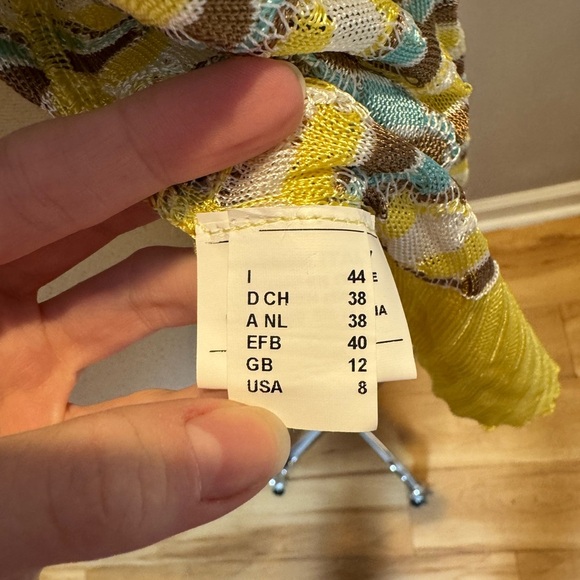 Missoni Blue and Yellow Geometric Cardigan Sweater - Size 8 - Picture 7 of 8